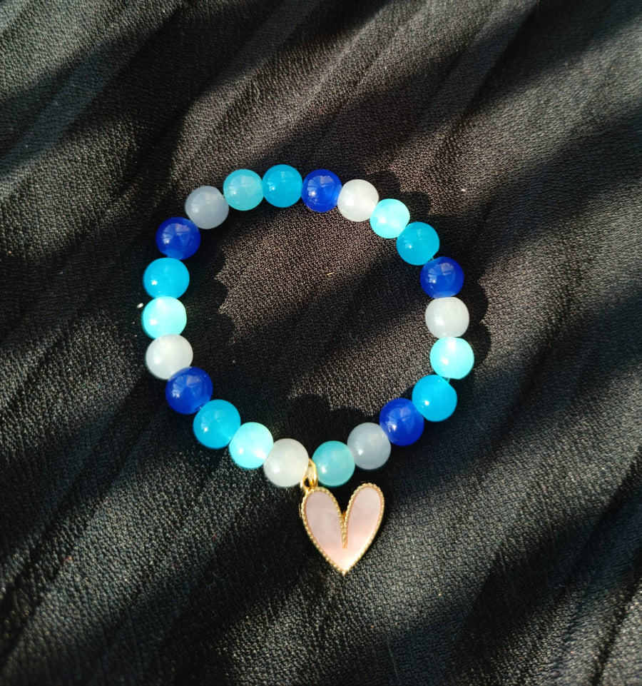 Ocean themed bracelet with heart charm