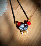 Red bead and Crystal Mangalsutra